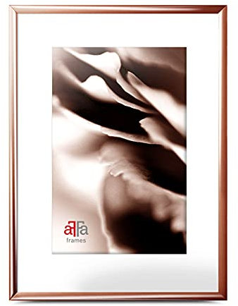 aFFa frames Alu, Aluminium Bilderrahmen, the frame, Posterrahmen mit Acrylglas, Roségold Bilderrahmen 40x60 cm