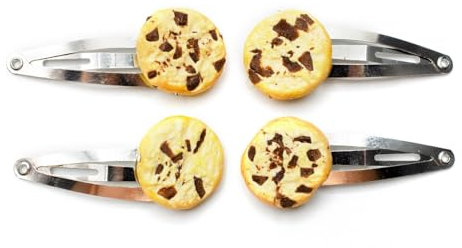 Miniblings 4er Set Keks Kekse Cookie Chocolate Chips Haarspangen Haarspange Spange - Handmade Modeschmuck I Haarschmuck Haarclips Haarklammern