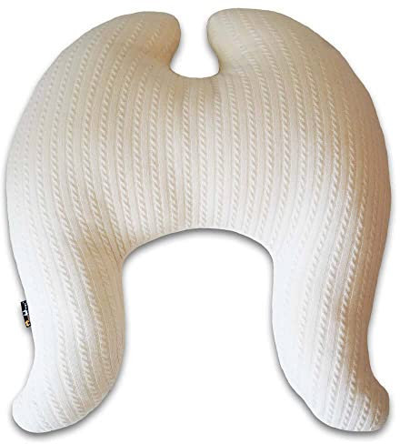 Wing Cushion Replacement Cover Classic Cashmere Mix Elegant Cable Knit Cream