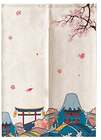 Veemoon Trennvorhang Türvorhang Im Japanischen Stil Schrankvorhänge Geteilte Türvorhänge Gardinen Zur Raumtrennung Durchsichtige Vorhangpaneele Bildschirm Vorbau Polyester (Polyester)