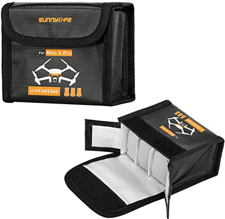BEHORSE Mini 4 Pro/Mini 3 Pro Battery Safe Bag Fireproof Explosion-Proof Lipo Batteries Protector Storage for DJI Mini 4 Pro/Mini 3/ DJI Mini 3 Pro Battery Accessories
