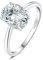 JewelryPalace Klassisch Ovalschliff 2ct Moissanite Solitär Promise Ring Damen, Schmuck Set, Verlobungsring Damenring Silber 925 mit Stein für Frauen, Simulierte Diamant Jubiläum Eheringe Silberring 51