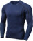 TSLA Men's Cool Dry Fit Long Sleeve Compression Shirts, Athletic Workout Shirt, Sports Base Layer T-Shirt, Athletic Crewneck Navy, XL