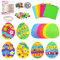 Qunkun 30 Stück Ostereier Craft Kit, Bastelset Ostereier, Ostereier Deko, DIY Ostereierdekoration für Ostern mit Diamant Aufkleber Blume Pailletten Pompon