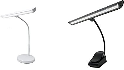Infitronic IN18LEDKLW – 18 LEDs Klavierleuchte Klavierlampe (Weiß Variante) & IN18LEDNL - 18 LEDs Notenpultleuchte/Notenpultlampe/Klavierlampe/Leselampe/Dimmbar 2 Farbmodi Schwarz