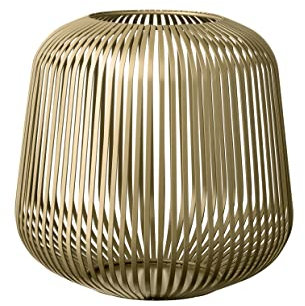 blomus Laterne Lito | Champagne | Größe M | 28L x 28B x 27H cm | Kerzenhalter Gold | Windlicht aus Edelstahl | Laterne Deko | Indoor Windlicht Medium