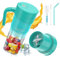 Frullatore portatile, 470ML Mini Frullatore USB Ricaricabile con 6 Lame e Spazzola Frullatore Personale per Frullati, Frutta e Verdura Tazza per Casa, Campeggio e Viaggi (Style E)