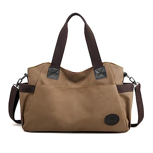 Mode Damenhandtasche Modetasche Umhängetasche Segeltuchtasche Crossbody mit Handgriff Retro Mode Anti-Diebstahl Fach Einkaufstasche Tote Tasche Handtasche (Braun)