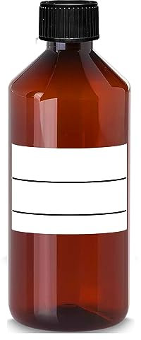 HERRLAN® Laborflasche 1000 ml braun I LEBENSMITTELECHT BPA-frei I Flasche I Leerflasche aus Kunststoff + Etikett I Herrlan - Qualität I Made in Germany