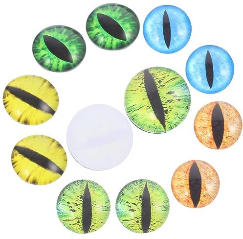 Abaodam 10 Pairs Glass Eyeball Halloween Decorations Blue Gems Halloween Accessories Glass Beads Blue Toy Contacts for Eyes Cosplay Craft Safety Eyes Puppet Eyes Festival Eye Balls Flat