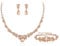 EVER FAITH Hochzeit Kristall-Schmuck-Sets für Glamour Teardrop Strass Halskette Dangle Ohrringe Armband-Sets für Damen Champagner Roségold-Ton