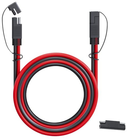MADCATZ 10AWG 6 Ft SAE to SAE Extension Cable Quick Disconnect Connector Wire Harness for Automotive, Solar Panel SAE Plug RV, Charging Adapter, Battery, Cars (1 pc with 2 Cover 1 Adapter)