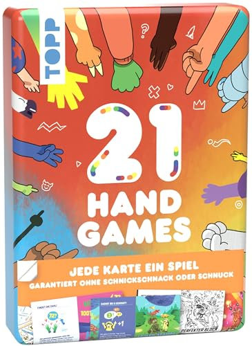 21 Hand Games – Garantiert ohne Schnick, Schnack oder Schnuck!: Völlig Neue und Coole Handspiele für Kinder, Teenager und Erwachsene. In kompakter Metallbox, ideal für Unterwegs