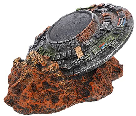 1 Platillo Volador Para Pecera Paisajismo Ovni Pecera Calavera De Dinosaurio Decoración De Paisaje Terrario Nave Espacial Falsa Decoraciones Para Acuario Accesorios Para