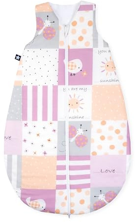 Julius Zöllner Schlafsack, warme Füllung 2,5 TOG, waschbar bei 60°C, Made in Germany, Oeko TEX Standard 100, Patch Rose, Gr. 110