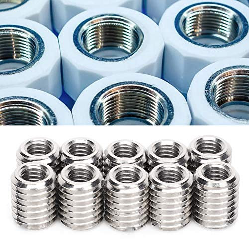 Gewindeeinsätze, 10 Stück Muttereinsätze für die Gewindereparatur, 303 Edelstahl-Gewindeeinsätze für Holz, M6 X 1,0 Innengewinde und M10 X 1,5 Außengewindeverlängerungswerkzeug