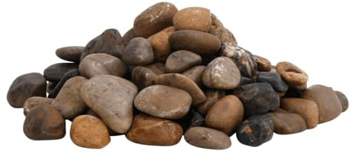 vidaXL Galets Polis, Pierres de Rivière pour Parterres de Jardin, Décoration pour Aquarium, Galets Décoratifs Intérieur Extérieur, 25 kg Multicolores 2-5 cm