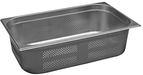 Comas Contenitore Forato Gastronorm GN 1/1, 530x325 mm, Acciaio Inox, Impilabile, Resistente - Frigoriferi, Forni, Scaffali, Dispense, Carrelli - Professionale, Catering (H150 mm)