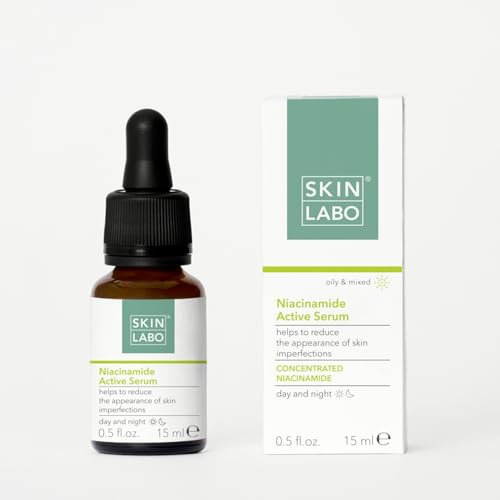 SkinLabo - Konzentrierter Niacinamide Shot. Gesichtsserum gegen pigmentflecken, seboregulierende Aktion. Für Mischhaut und fettige Haut. 15 ml