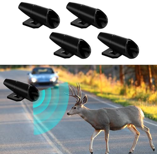 deemars 4PCS Rehpfeifen für das Auto, Unsichtbare Mini-Hirschpfeife für das Auto, Wasserdichte Auto-Warnpfeifen mit Klebebändern, Universal Autozubehör für die meisten Auto (Schwarz, 4PCS)