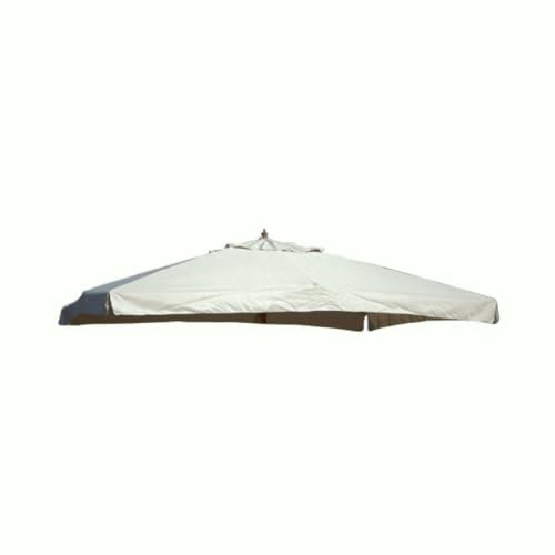GLOUPIE Telo di Ricambio per Ombrellone da Giardino 3x3 Metri Universale, Traspirante E Antimacchia con Trattamento Idro/Oleo Repellente, in Poliestere Ecrù Denso 240G/M2