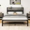VERFARM Polsterbett 140 x 200 cm Bettgestell Einzelbett Doppelbett Designbett mit Lattenrost Starke Stahllattenhalterung, Bettrahmen 140x200, Gepolstertes Bettgestell Jugendbett