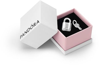 Pandora Padlock & Key Dangle Charm - Sterling Silver Bracelet Charm Compatible Moments - Gift for Her - With Gift Box