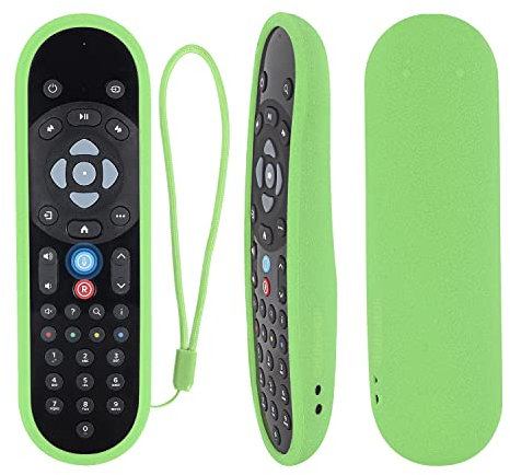 YiBiChin Schutzhülle NUR für Sky Q 2020 Bluetooth Voice Bluetooth Fernbedienung EC201 EC202 2020, Silikon Fernbedienung Stoßfeste Anti-Rutsch Abdeckung - Grün Leuchten