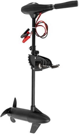 Moteur Bateau,Chariot de PousséE Électrique Moteur Moteur Hors - Bord Arbre Court 12V 58lbs,Pour Moteur de Bateau, Kayak, Pour Eau Douce et Eau Salée