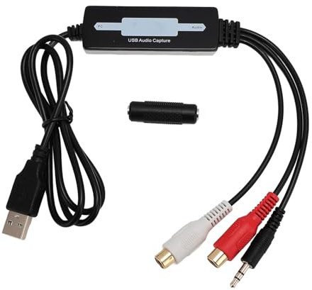 USB 2.0 Sound Card, Dual Channel Stereo Sound Device for CD Record Tape, with Professional Audacity Software, for Various Operating Systems