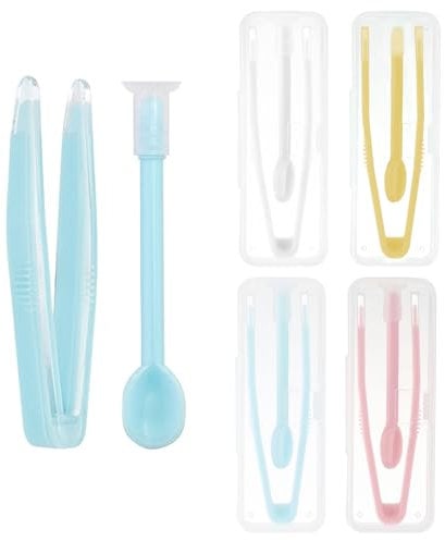 Qneneam 4 Pack Contact Lens Applicator, Contact Lens Remover Tool, Soft Lenses Applicator with Tweezers and Storage Case, Silicone Suction Stick for Safe Handling, Ideal for Travel & Daily Use