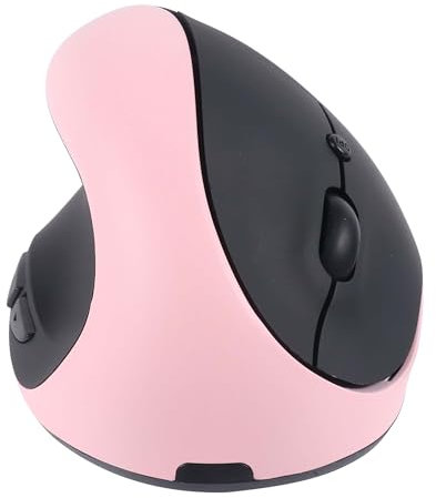 Kabellose Maus,Ergonomische Vertikale Kabellose Maus für die Linke Hand,Geräuschlos,Hochpräzise Optische,6 Tasten mit USB-Empfänger,für Computer, Laptops, Reduziert Schmerzen im Handgelenk (Rosa)