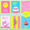 LOViLEE 10x Neon Geburtstagskarten Set mit Umschlag & Stickern, Glückwunschkarten Geburtstag, Happy Birthday Karte - Postkarten - Geburtstagskarte Frau, Geburtstagskarte Mann, Geburtstagskart Kinder