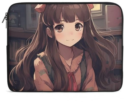 Laptophülle für 17 Zoll (43,2 cm), stoßfest, kleine Frau in Anime, Laptoptasche, Tragetasche, Schutzhülle für Computer