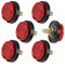 AYBUY 6Pcs Round Motorcycle Reflectors, M5 Screw Mount Safety Reflectors, 24mm Mini License Plate Reflectors, Red Light Warning Reflector for Motorcycle Bicycle Trailers Gate Posts