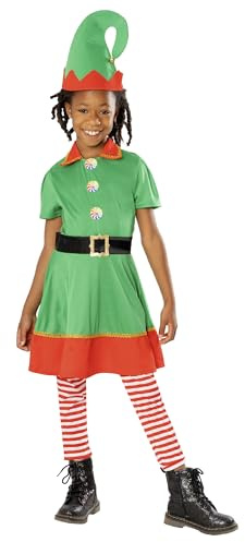 Rubies Official Elf Dress, Kids Christmas Fancy Dress, Size 3-4 Years Halloween