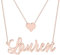 UMAGICBOX Personalized Layered Choker Name Necklace for Women, Mom - Rose Gold Plated Sterling Silver or Stainless Steel - Custom Nameplate with Heart - Gift for Christmas, Birthday, Anniversary