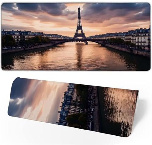 Gaming Mauspad Paris Mauspad Groß,Schreibtischunterlage Turm Mousepad XXL 800x300x3mm,Mouse Pad Rutschfest & Wasserdicht Verbessert Präzision und Geschwindigkeit,Gaming-Mauspads für PC,Geschenk JC-538