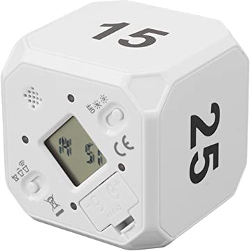 Cube Time, Cube Pomodoro Timer, 5 15 25 45 Min. Flip-Timer, Digitaluhr-Timer, Block-Timer, Zeitmanagement-Zeit, Küchentimer, Schreibtisch-Timer Zum Lernen, Workout, Klassenzimmer