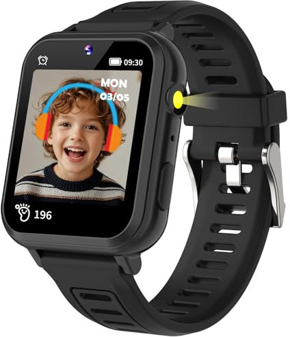 EUNICECG Reloj Inteligente Niño Niños Niñas 24 Juegos MP3 Música HD Cámara Control- Parental 13 Despertador Digital Smartwatch -Cumpleaños -Navidad Regalos Juguetes 3 4 5 6 7 8 9 10 años