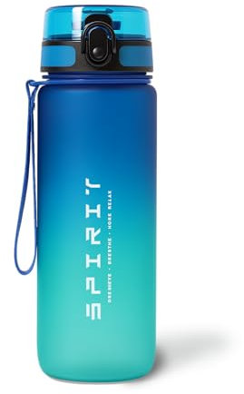 PowerUp Spirit Borraccia Sportiva Motivazionale 0,75L – Borraccia 0,75 litri, Bottiglia d'acqua con cannuccia, chiusura ermetica e cinghia per il trasporto.