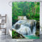 Bianco Tenda Doccia 90x200 cm, Tenda per Doccia Autunno Motivo Disegno, Impermeabile Tende con 12 Anelli, Orlo Ponderato, Lavabile, Facile da Pulire,Shower Curtain per Dormitorio Famiglia Decor YL-365