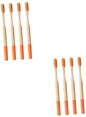 FRCOLOR 2 Sätze Umweltfreundliche Bambus Zahnbürste Ultra Weich Schlüssel Zahnbürsten Erwachsene Öko Reise Fest Tragbare Faltbare Orange Hölzern 4 Stück * 2