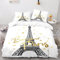 Qiwagu Bettwäsche 135x200 Paris Frankreich, Bettwäsche-Sets Eiffelturm aus Weiche Atmungsaktiv Microfaser, Bügelfrei Wendebettwäsche Bettbezug 135 x 200 und 1 Kissenbezug 80x80 cm, Z02