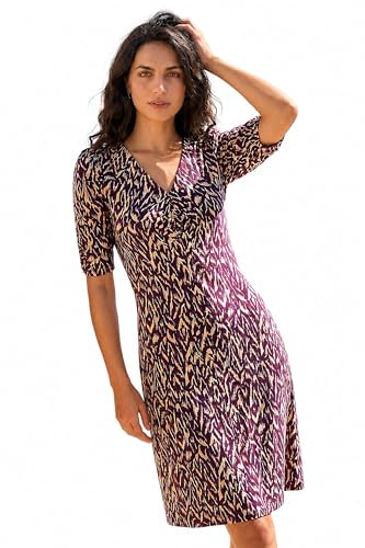 Roman Originals Tea Dress for Women UK Ladies Skater Swing Fit & Flare Flattering Summer Knee Length Frill Hem Ruched Chest Casual Smart Cocktail Party Going Out