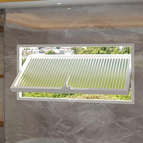 Schiebefenster, Drehbares Öffnungsfenster aus Aluminium, Flächenbündig Montierte Fenster aus Gehärtetem Glas, Ersatzfenster für Badezimmer, Keller, Schlafzimmer(24x14in/60x30cm)