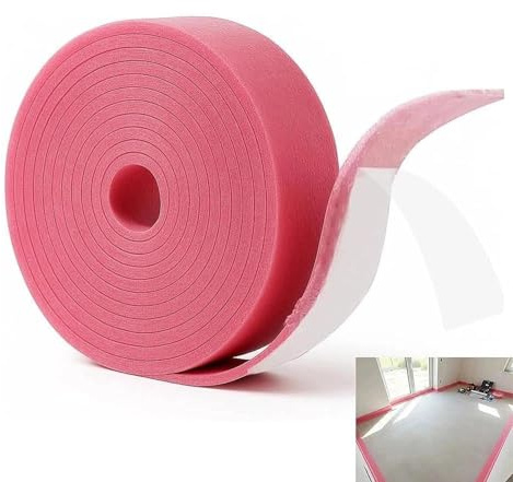 Self-Adhesive Edge Insulation Strips 50 mm x 5 mm x 10 m, Edge Insulation Strip for Screed, Insulation Tape for Underfloor Heating, Sound Protection and Thermal Insulation