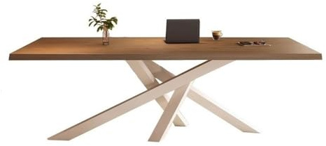 ZENGXJYCQINGJIANG Gaming Desk Modern Home Office Desk with Creative Metal Table Legs, Spacious Laptop PC Writing(White,M)