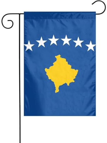 Bandera de Kosovo con estampado de bandera de Kosovo, banderas de invierno al aire libre y pancarta de patio para porche, césped, jardín, decoraciones de Navidad