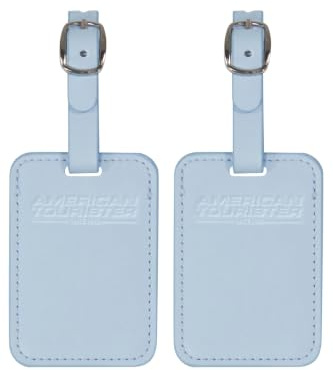American Tourister Gepäckanhänger - Kofferanhänger für Koffer und Taschen, mit verstellbarem Riemen, inklusive Adresskarte, Set aus 2 Stück, Neptunblau (Neptune Blue)